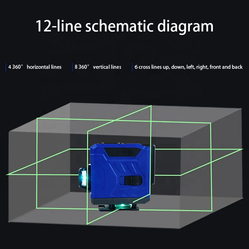Factory sells green self-leveling 360-degree horizontal and vertical 12-line laser level 3D laser level