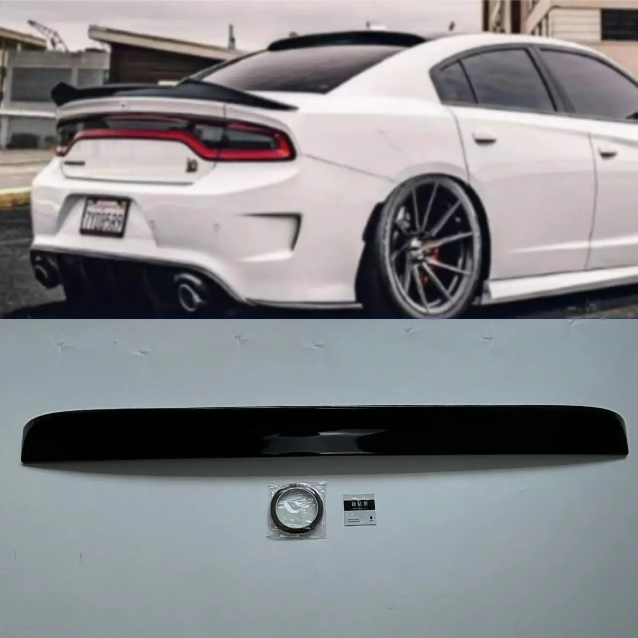 Für Dodge Charger 2015-2023 Dachspoiler Flügel Flacher Stil Klingenstil ABS Hochglanz Schwarz Dachspoiler Karosserie-Kit Auto-Zubehör