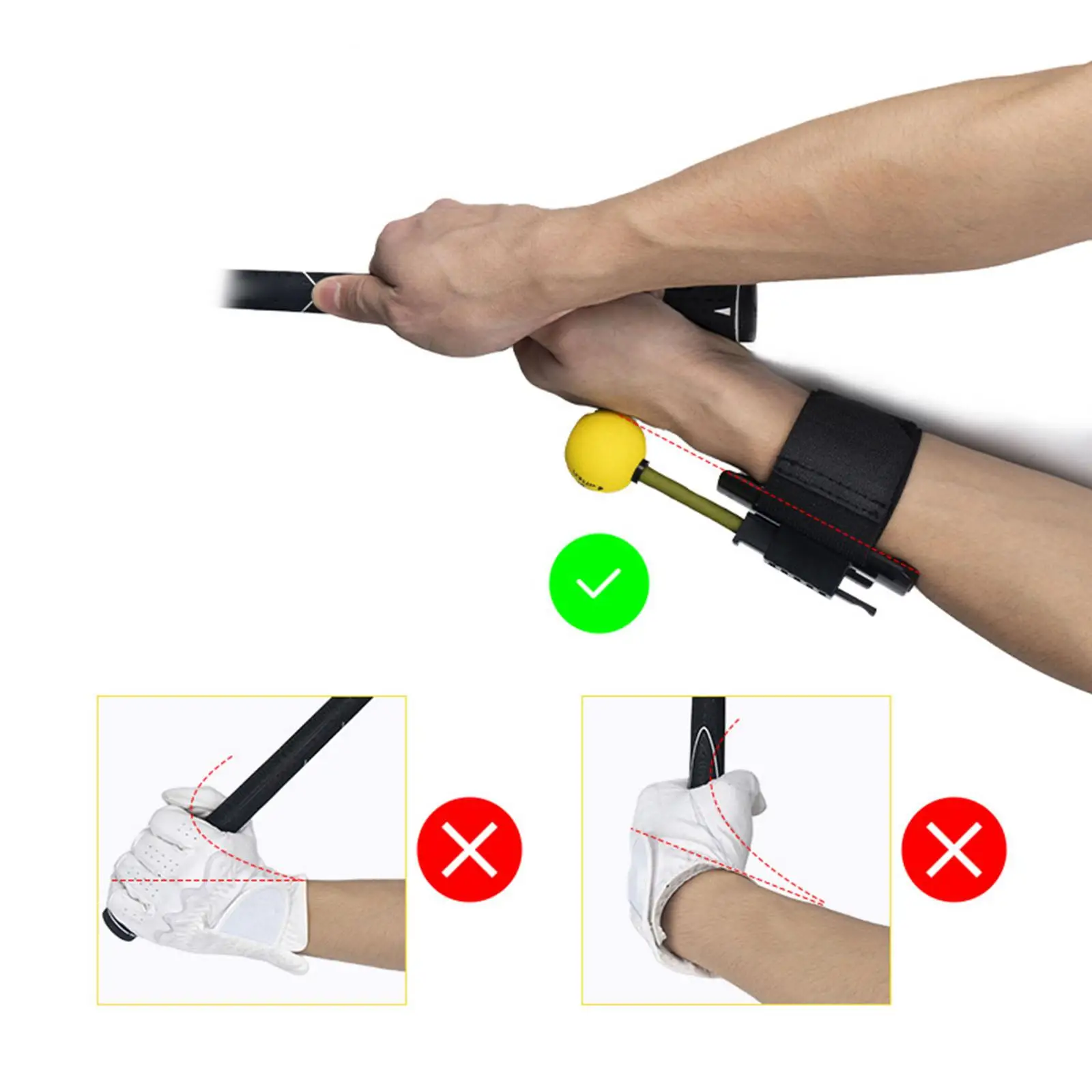 Golf Corrector Straight Practice Gesture Alignment Comfortable Golf Swing Correction Swing Training Aid for Advanced Players