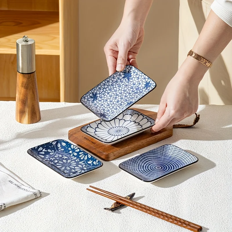 

Набор японских керамических обеденных тарелок Black Pupil, блюдо для суши, домашняя посуда, бесплатная комбинация