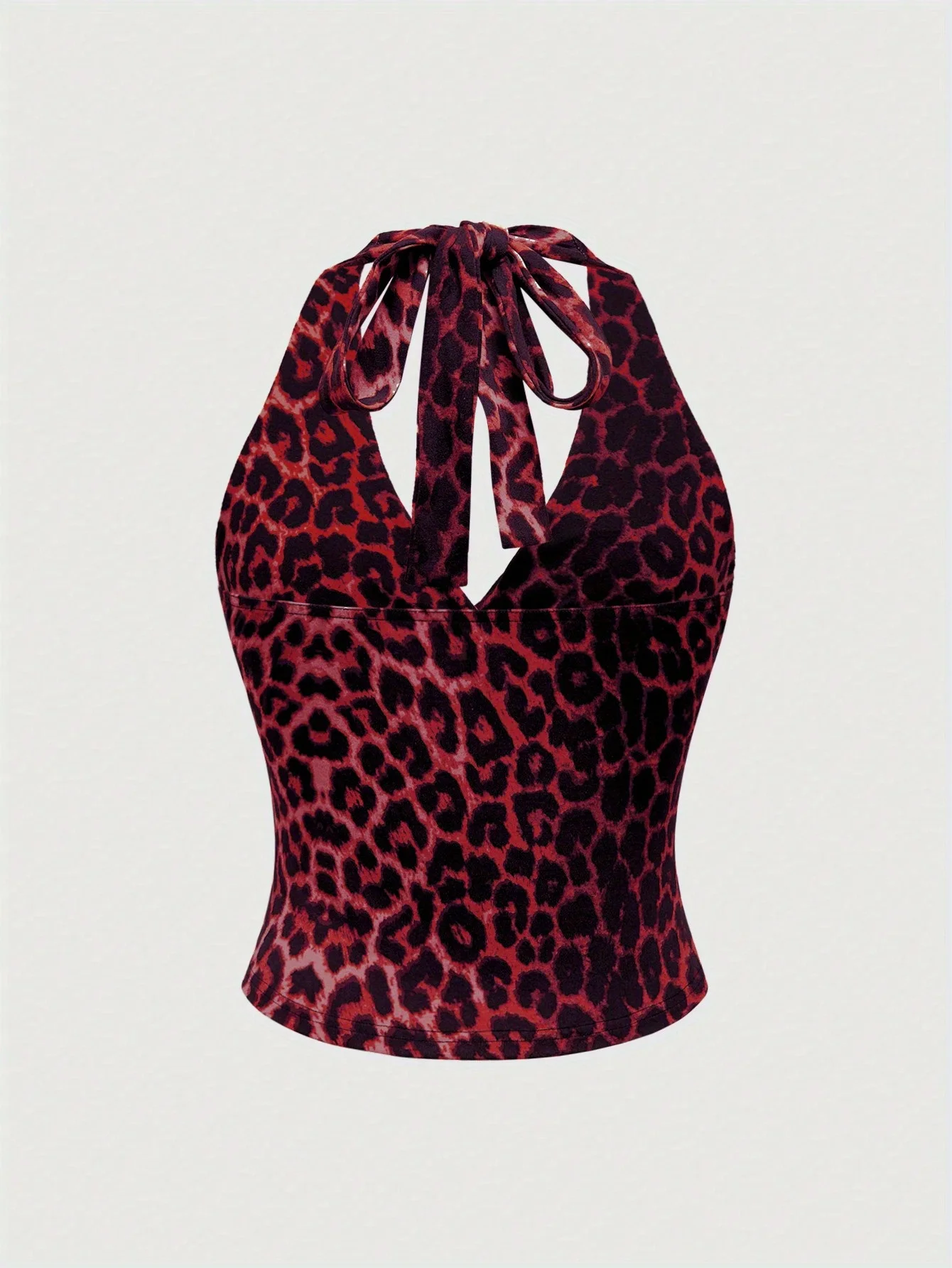 European and American Spring, Summer and Autumn Hot-Selling Leopard Print Casual Halter Neck Vest