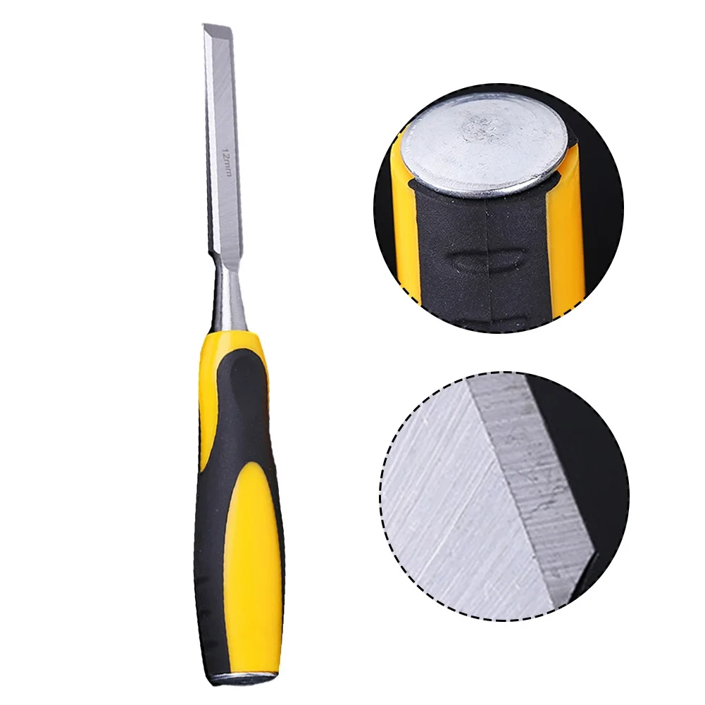 스루 코어 목공 치즐 26*5*3mm 검정색 + 노란색 건설 조각을 위한 편안한 2색 핸들