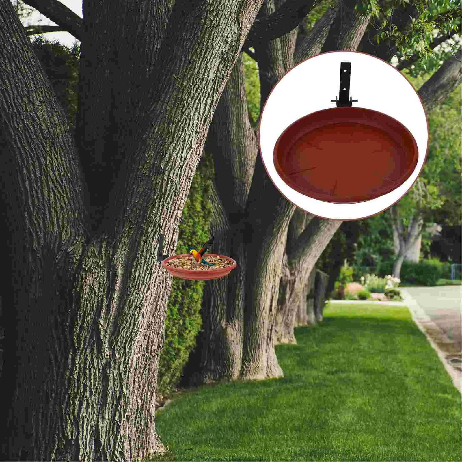 

Bird Trays Tree Mounted Tree Mounted Bird Feeder Tree Mounted Bird Bath Bowl With Heavy Duty Metal Circle For Backyard Terrace B