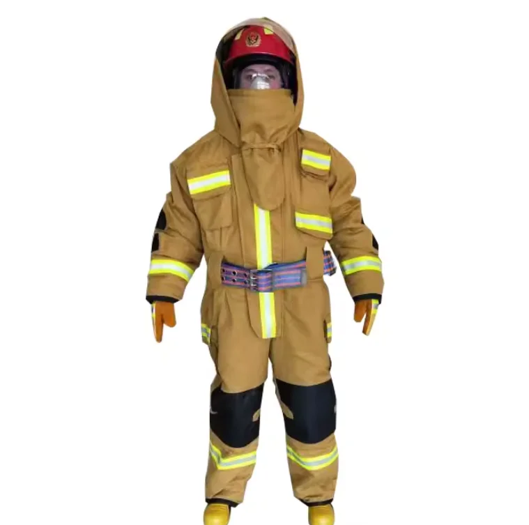 بدلة رجال الإطفاء من قطعة واحدة متعددة الوظائف معتمدة من ISO مع مادة الأراميد #6