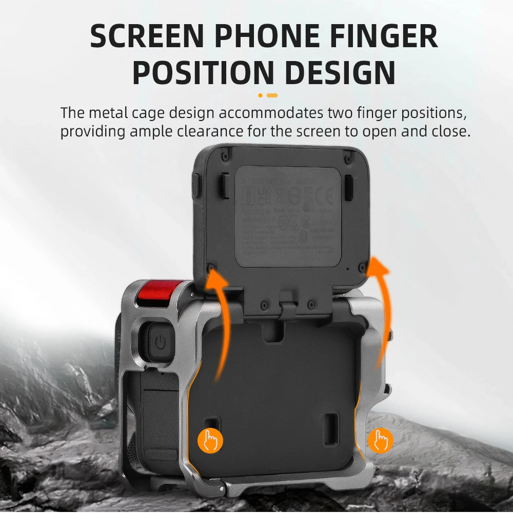 Flymile Aluminum Alloy Frame for Insta360 Ace Pro Protective Case With Expansion Cold Shoe Metal Camera Cage For Insta360 ACE 2