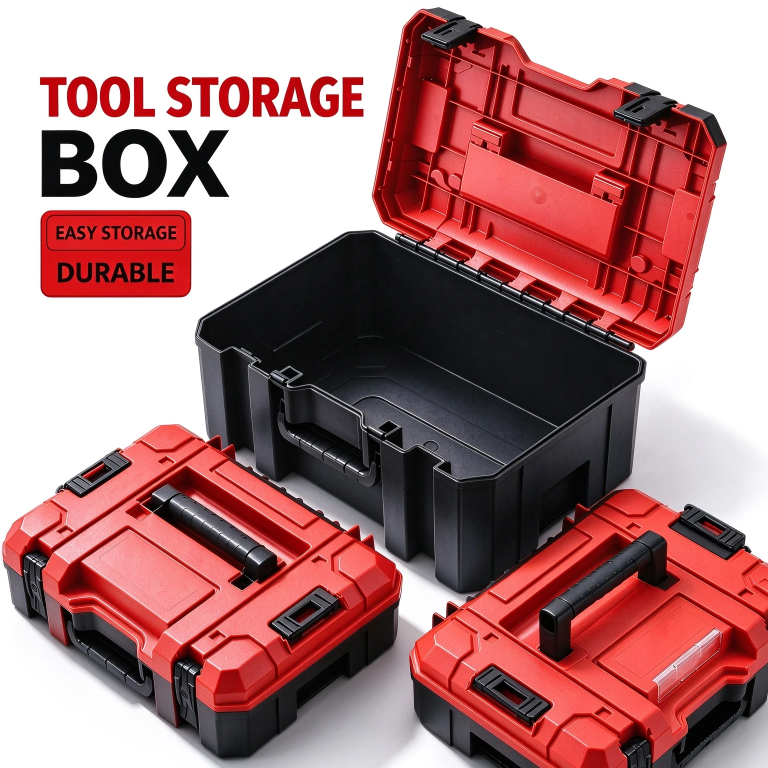 Heavy Duty Stackable Tool Box Portable Modular Tool Case Large Capacity Hardware Organizer for Electrician Repair Storage