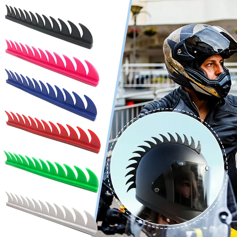 6Colors Rubber Dirt Biker Motocross Mohawk Biker Helmet Mohawks Spikes Motorcycle Helmet Mohawk Sticker