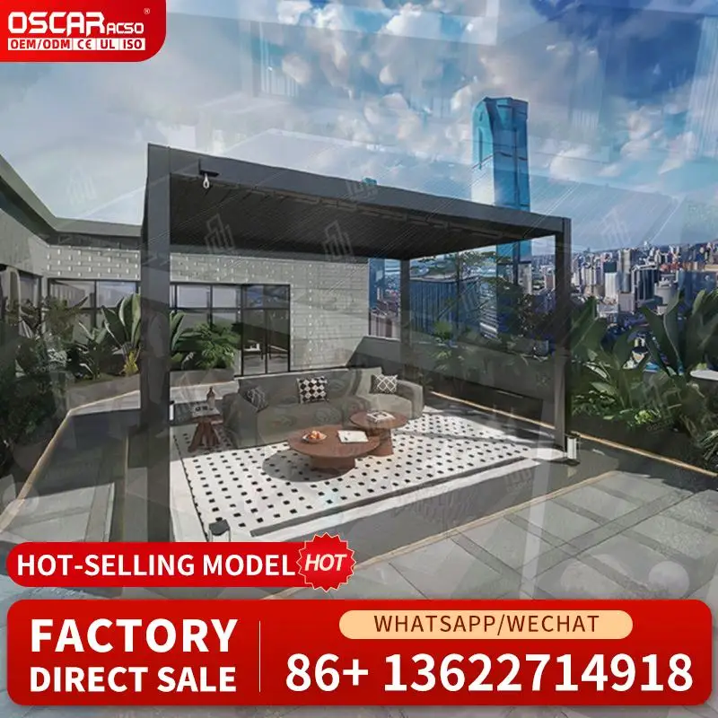 Personalized Electric Waterproof Motorized Outdoor Gazebo Aluminium White Patio Roof Louvered Pergola 180day Low Price Reorder R