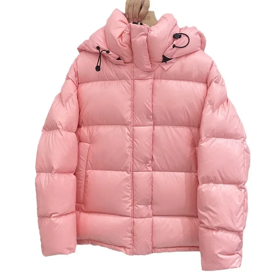 Chaqueta de plumón para mujer, chaqueta con capucha a prueba de viento, holgada y cálida, plumón de pato blanco, para ir al trabajo, invierno, 2025