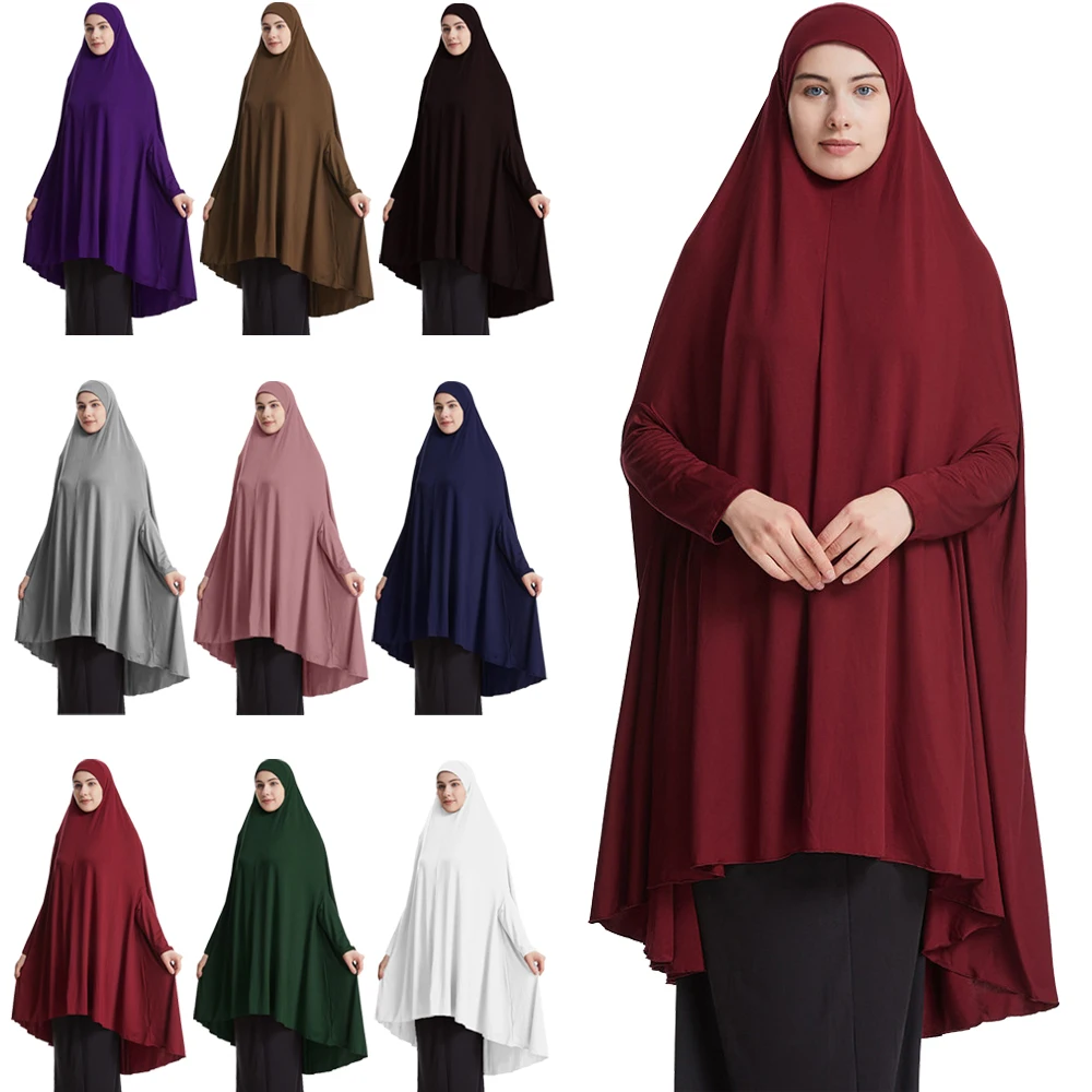 

Large Khimar Islamic Women Overhead Hijabs Abaya Veil Gowns Eid Hooded Prayer Garment Ramadan Muslim Arabic Tops Clothing Burqa