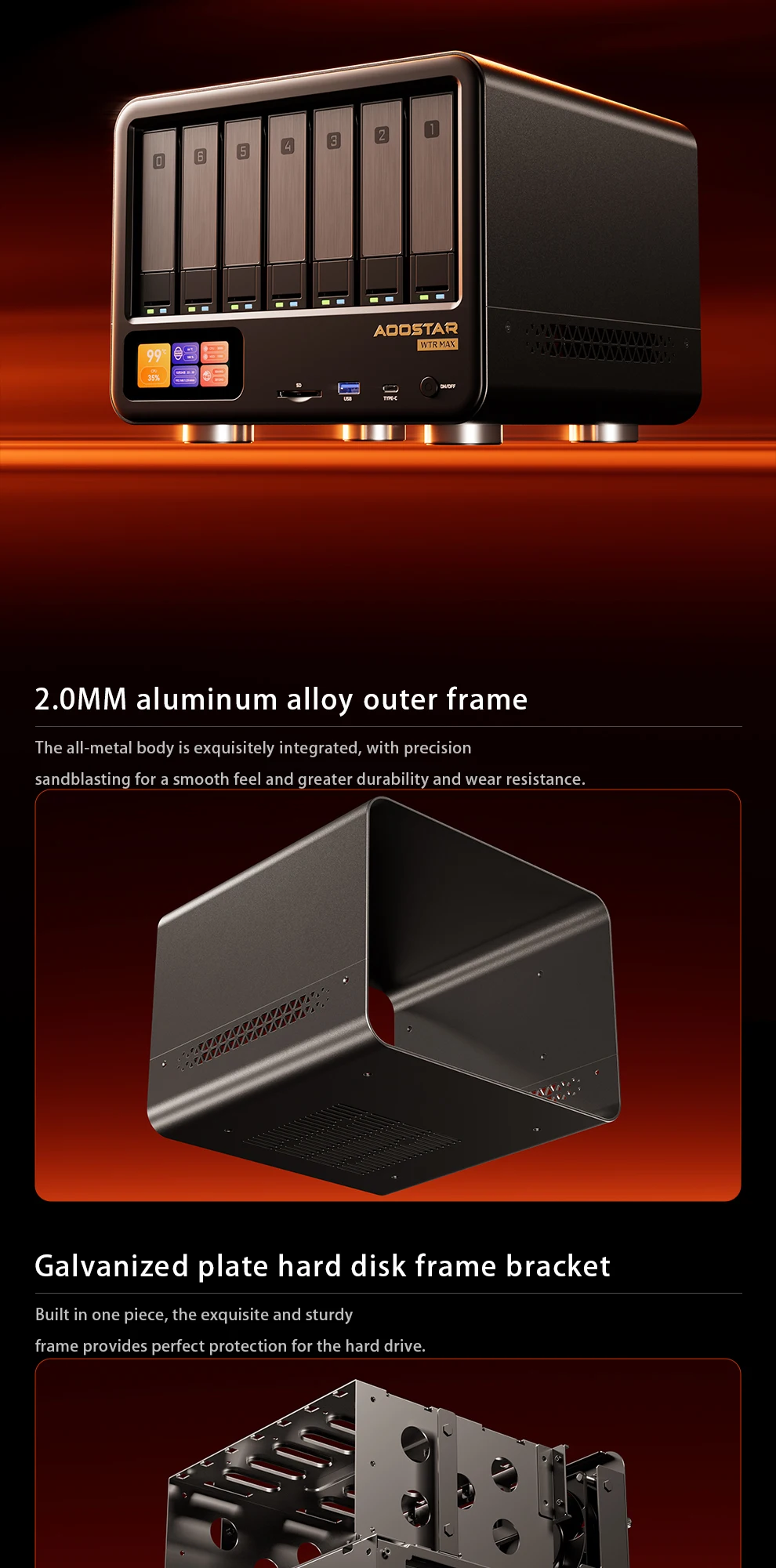 11 Bay WTR NAS Mini PC AMD R7 8845HS DDR5 5600MHz Supports2.5/3.5" SATA*4 M.2 2280 NVMe Desk NAS 2.5G LAN Gamer Office Computer