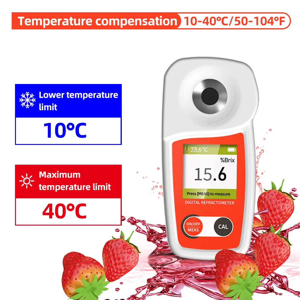 NOHAWK New Digital Sugar Brix Refractometer 0-55%,±0.2% Precision with Temperature Compensation to Measure Brix in Fruit Drinks