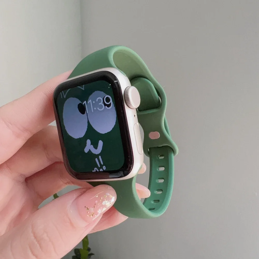 Pulseira de silicone superior para apple watch band feminina série ultra 10/9/8/7/6/5/4 se 38mm 40mm 41mm 42mm 44mm 45mm 46mm 49mm