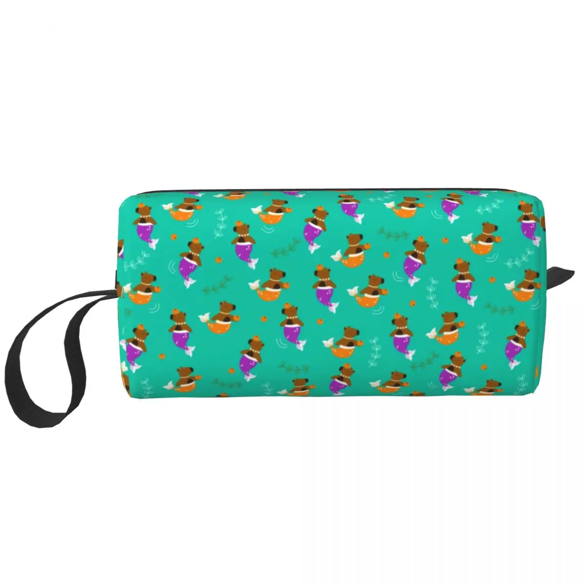 Custom Mermaid Capybara Pattern Makeup Bag for Women Travel Cosmetic Organizer Storage Toiletry Bags Dopp Kit Case Box Gifts