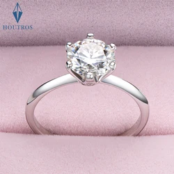 0.5-10ct Round Cut Moissanite Wedding Ring Gra Certified Classic 6 Claw 925 Silver 18k Gold Plated Engagement Bands Fine Jewelry