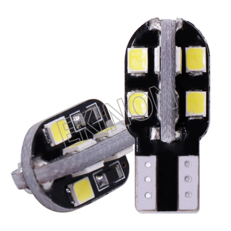 300pcs T10 W5W Car LED Clearance Reading License Plate Light Bulb Auto Door Dome Lamp 2835 12SMD White Yellow Red Ice Blue DC12V