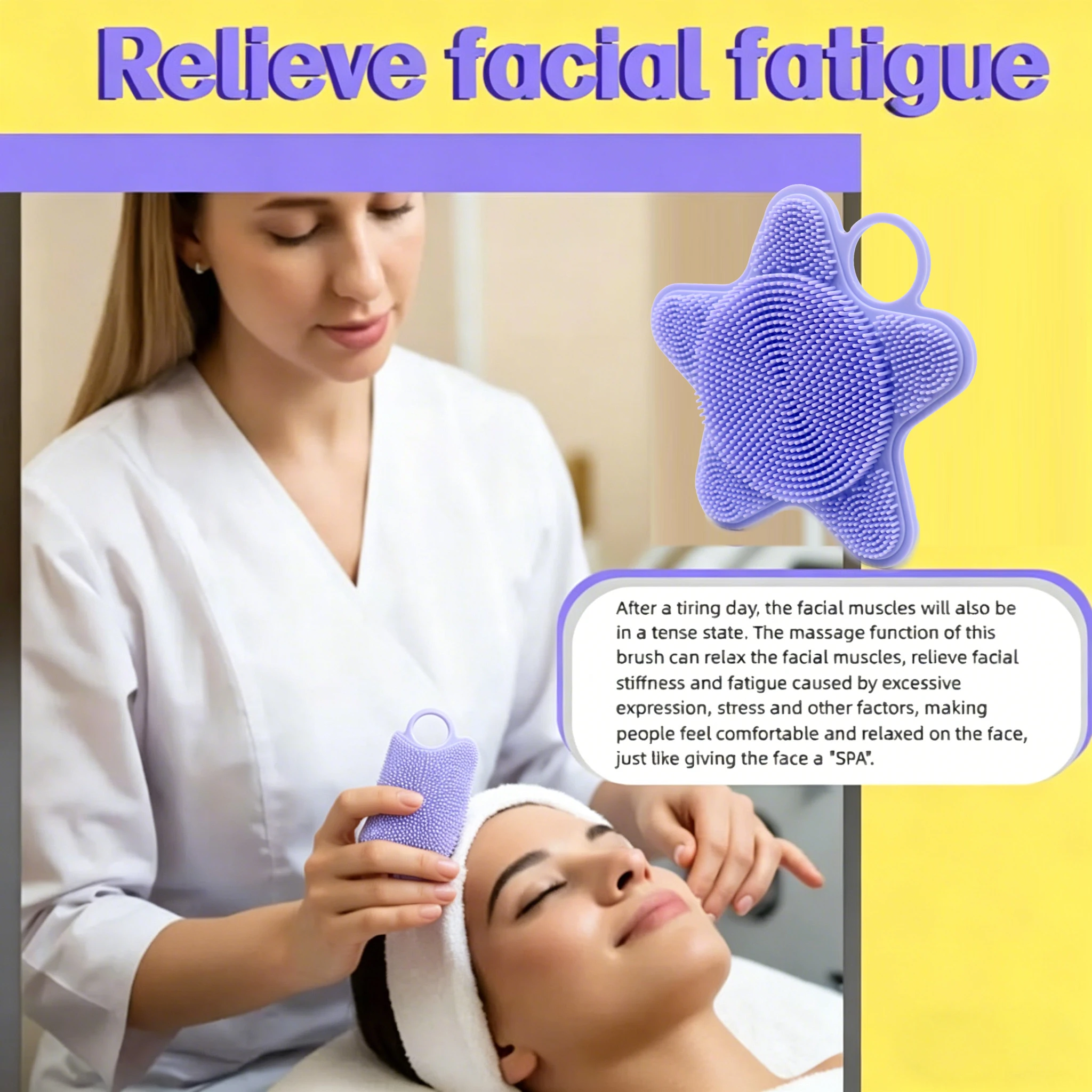 

Portable Silicone Brush Soft Contoured Lymphatic Massage Tool Face Sculpting Device Home Spa Gentle Exfoliation Shower Brush