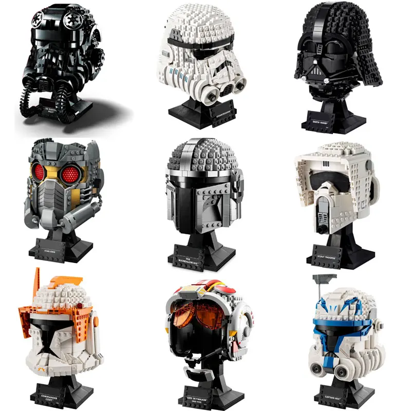 

Новый TIE Fighter Pilot Star-Lord Stormtrooper Мандалорский головной шлем Строительные блоки Сборка кирпичей Игрушка в подарок для взрослых Вентилятор