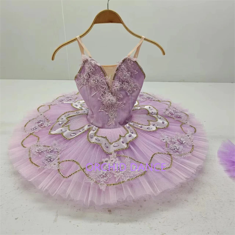 Professional Custom Size Kids Girls Women Adult The Nutcracker Performance Wear Costumes Purple Lilac Ballet Pancake Tutu