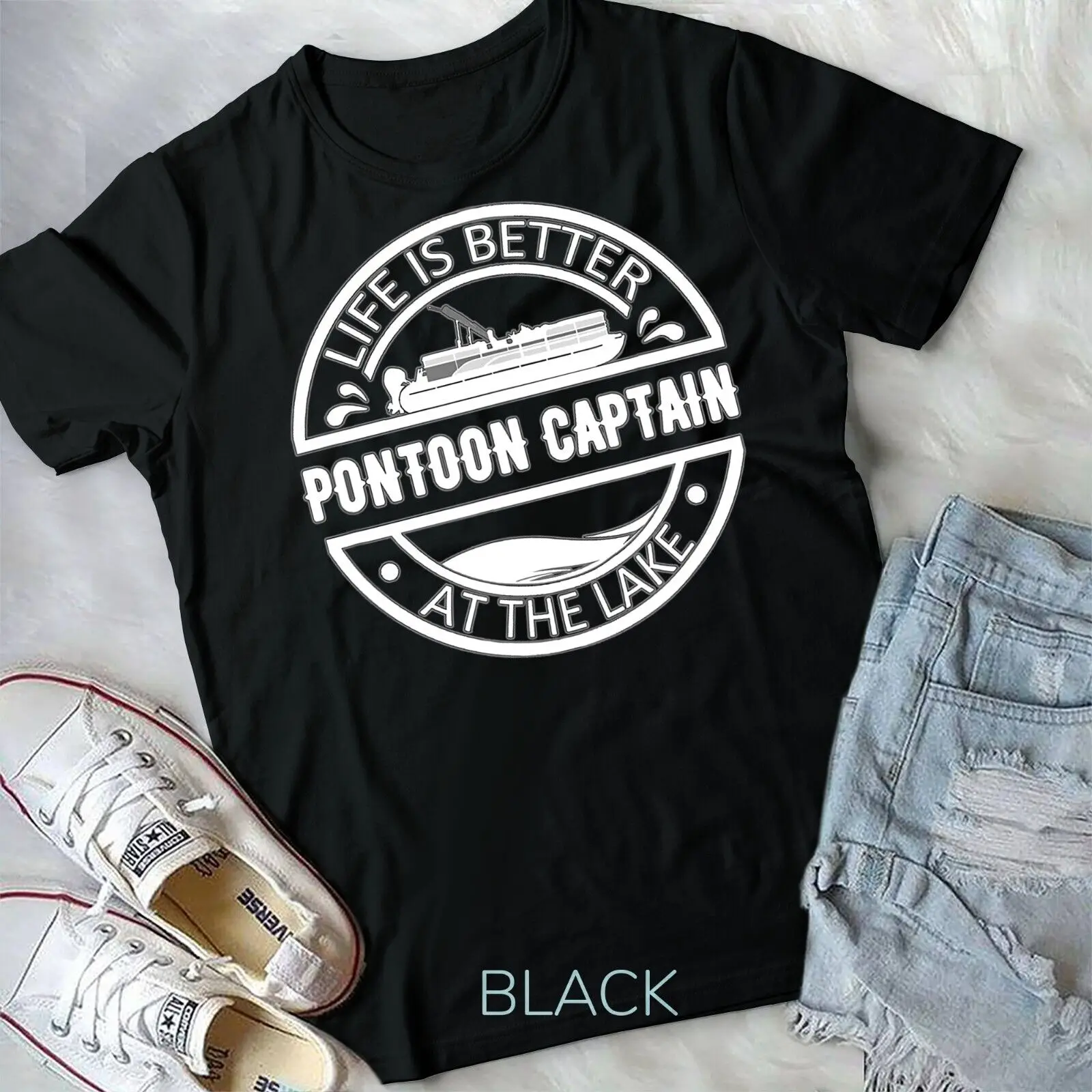 Pontoon Captain Life Is Better At The Lake T-Shirt Unisex T-shirt