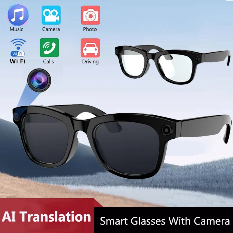 

Умные очки AI HD с защитой от сотрясений, контактные видео солнцезащитные очки, голосовой вызов, шумоподавление, Wi-Fi, поляризационные очки с защитой от синего света