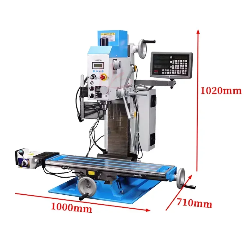 VM32B All-in-one Multi-functional CNC Drilling and Milling Machine Small Stepless Variable Speed DC Motor Speed 5000RPM Spindle