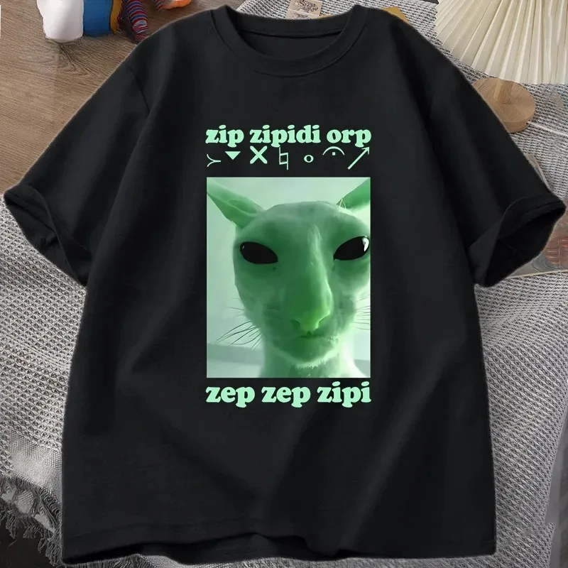Camiseta divertida de gato alienígena Dank Meme para mujer, camiseta de Brainrot, camiseta estúpida Cringe, camisetas Harajuku