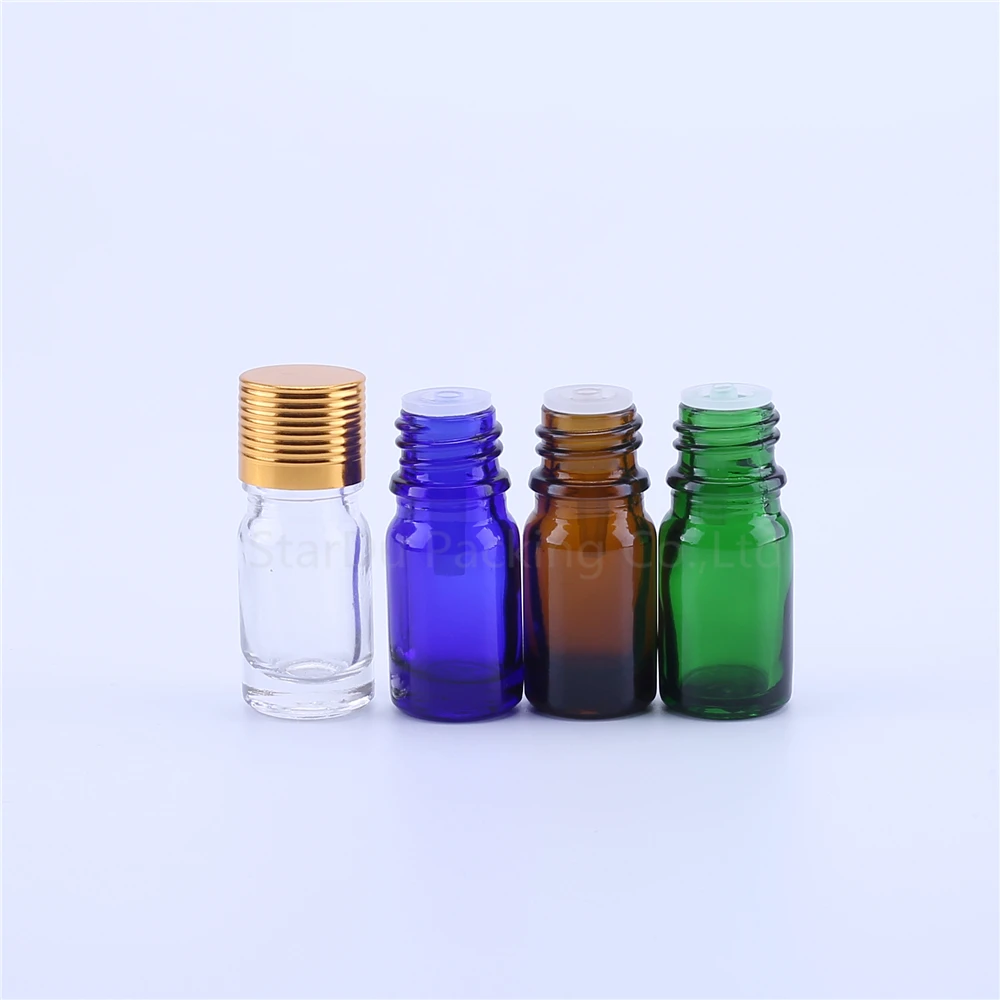 10pcs 5ML Amber Blue Glass Drop Bottle Aromatherapy Liquid For Essential Basic Massage Oil Pipette Bottles Refillable