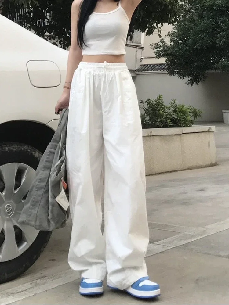 

White Sweatpants Joggers Women Wide Leg Baggy Pants Harajuku Korean Style Black Trousers Female Jogging Casual Oversized A164