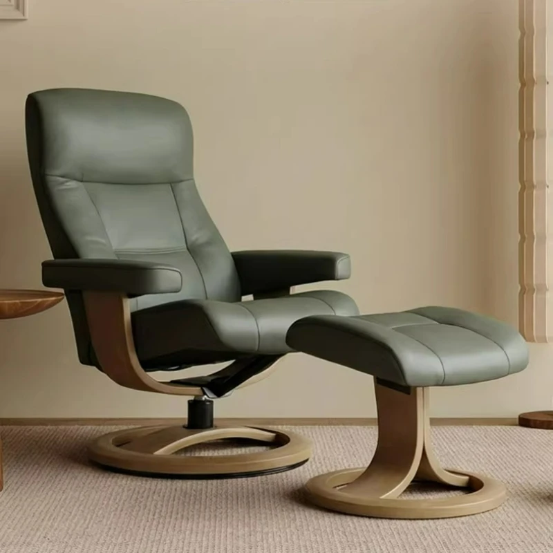 

Кресло-реклайнер из массива дерева, одноместное, полностью кожаное, офисное кресло