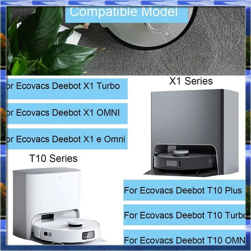 AS59 - Ecovacs Deebot X1 TURBO X1 OMNI T10 Plus T10 Omni/TURBO ロボット掃除機用 メインサイドブラシ Hepaフィルター