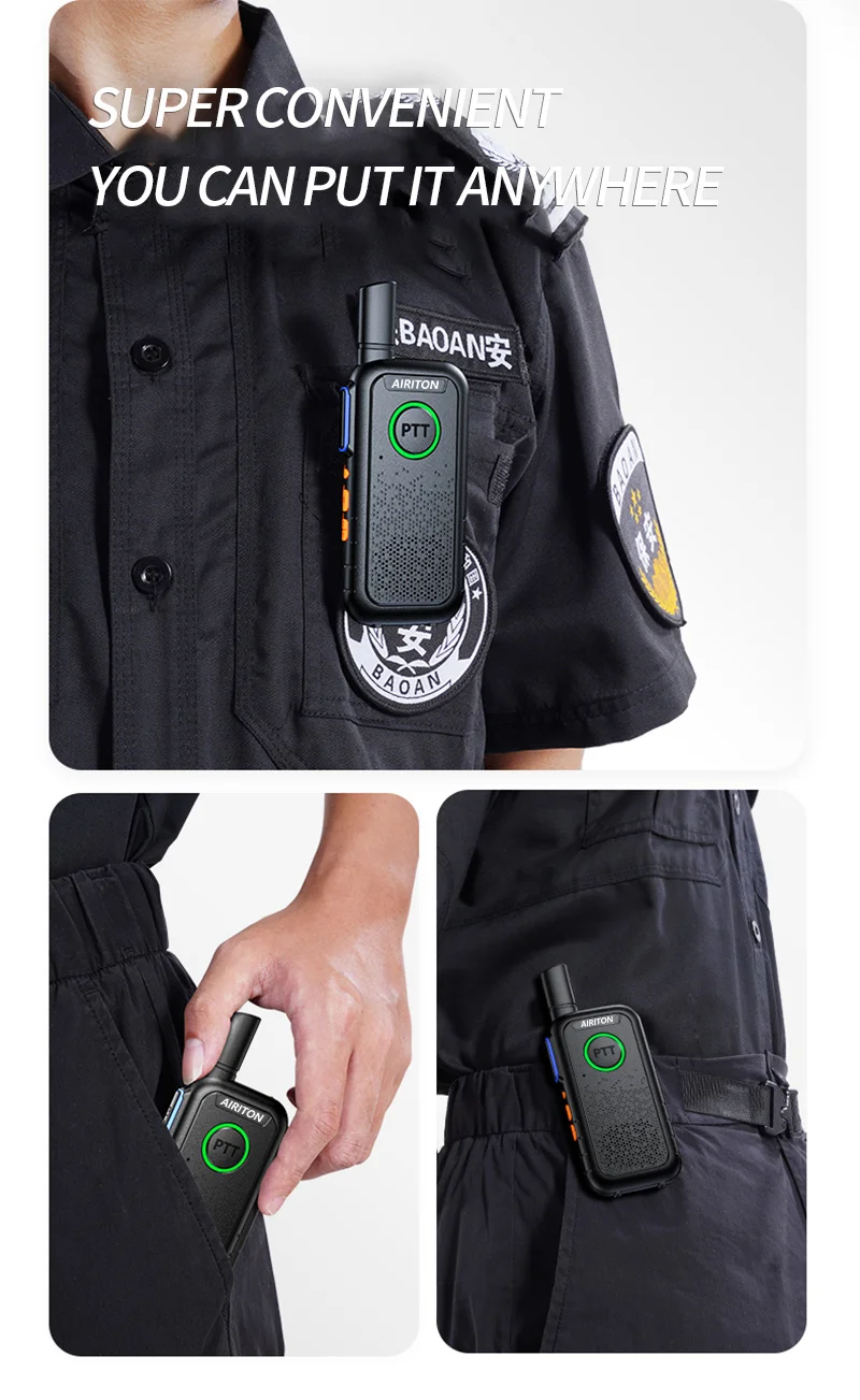 AIRITON AI-T3 جهاز اتصال لاسلكي صغير احترافي رقيق إلى 1.7 سنتيمتر UHF 400-470 ميجا هرتز HD صوت USB قابل لإعادة الشحن اتجاهين راديو للتخييم #4