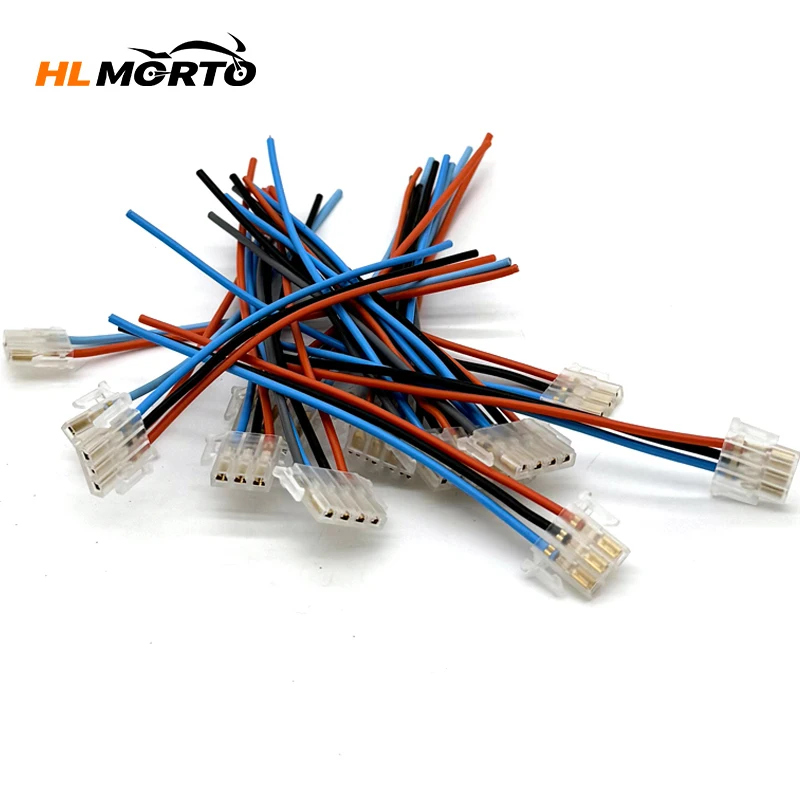 5pcs Motorcycle Button Switch Connecters For Start Horn Turn Signal High Low Beam Switchs Moped Scooter 2pin 3pin 4pin 120mm