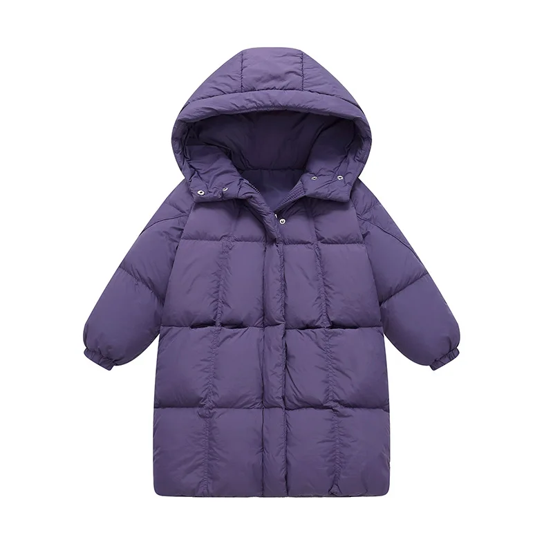 2026 new children\'s letter printed down jacket boys\' and girls\' medium and long cotton jacket baby wash free thickened warm jack