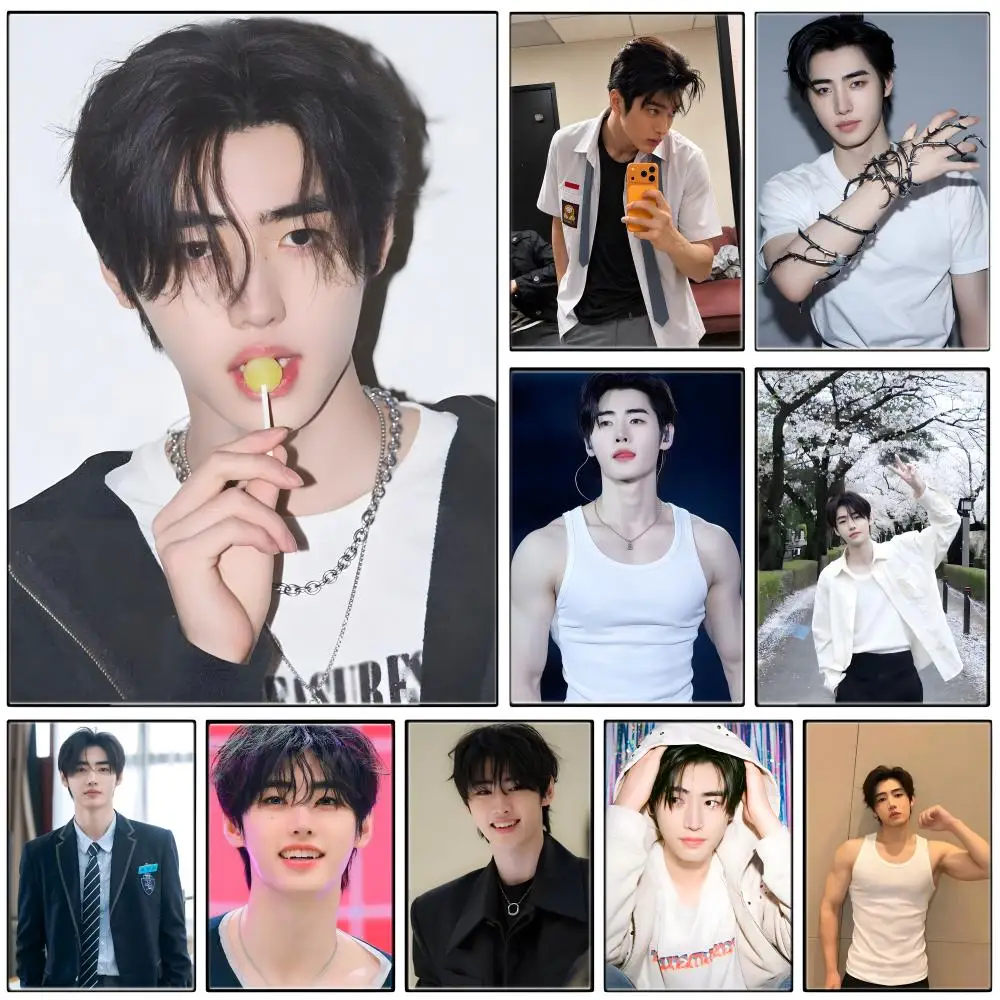 Kpop Idol P-Park S-Sunghoon Poster  Self-adhesive Art Waterproof Paper Sticker Coffee House Bar Room Wall Decor