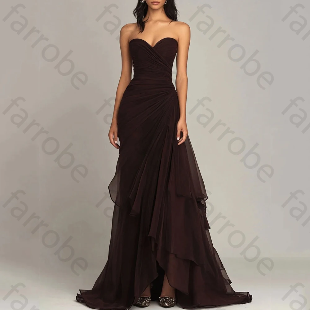 Abiti da ballo formali con scollo a cuore Abito lungo senza maniche con spalle scoperte Abito da sera squisito di alta qualità personalizzato