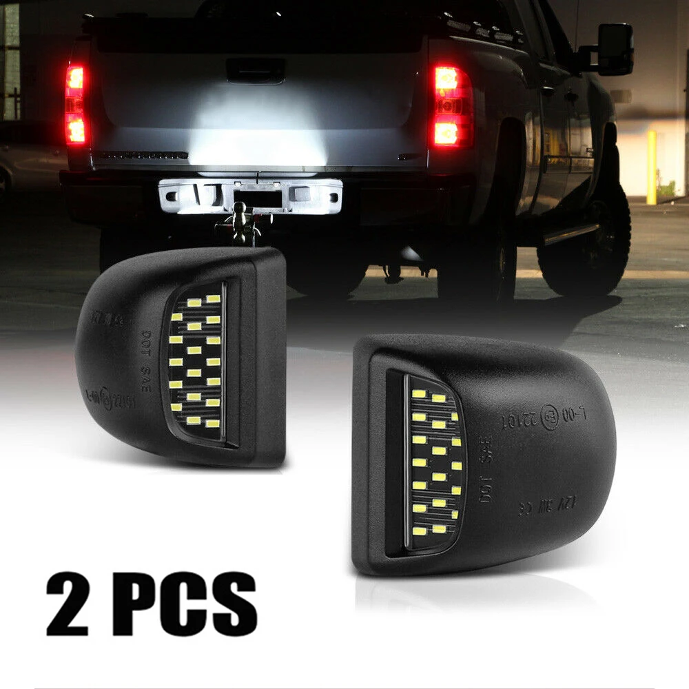 18 LED License Plate Lights for Chevrolet Silverado 1500 2500 3500 Avalanche GMC Sierra Suburban Tahoe Cadillac Escalade 6000K