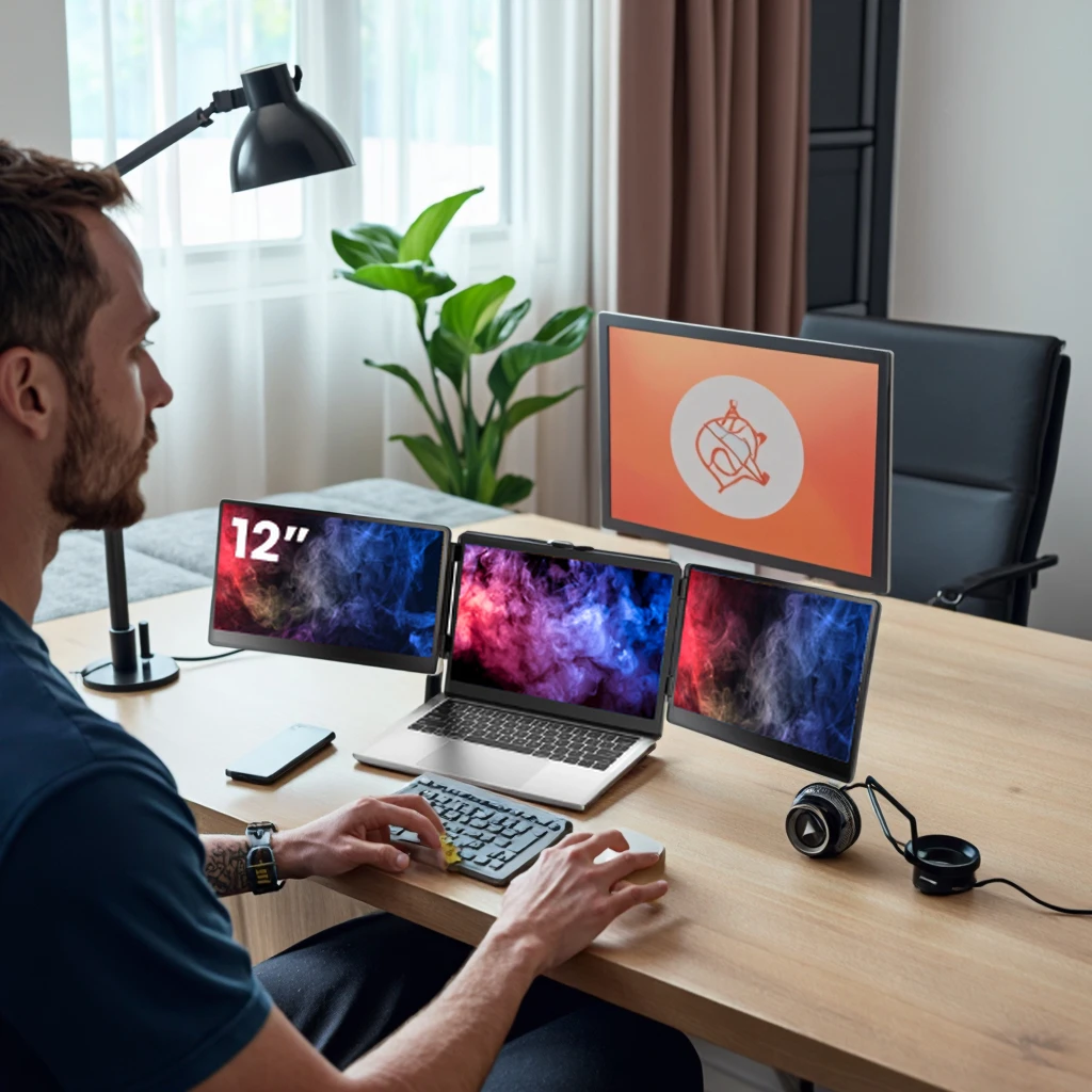 

Kwumsy 1080P Full HD двойной портативный монитор 2-в-1 удлинитель экрана ноутбука с IPS-панелью USB-интерфейс для повышенной офисной работы