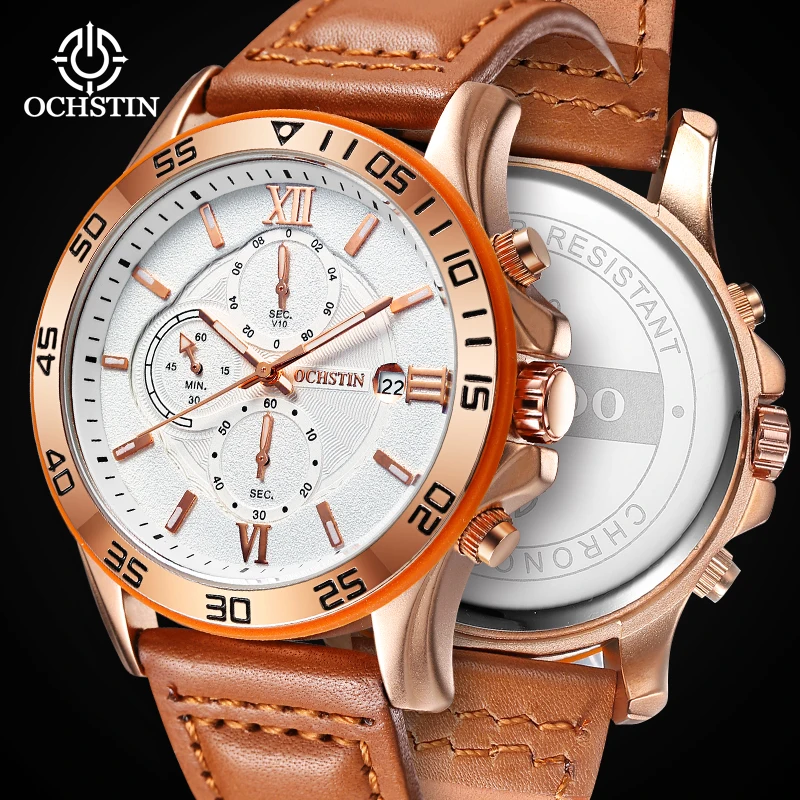 

OCHSTIN NEW2023 Men's Watches Classic Roman Scale Dial Luxury Wrist Watch for Man Original Quartz Waterproof Luminous Male reloj