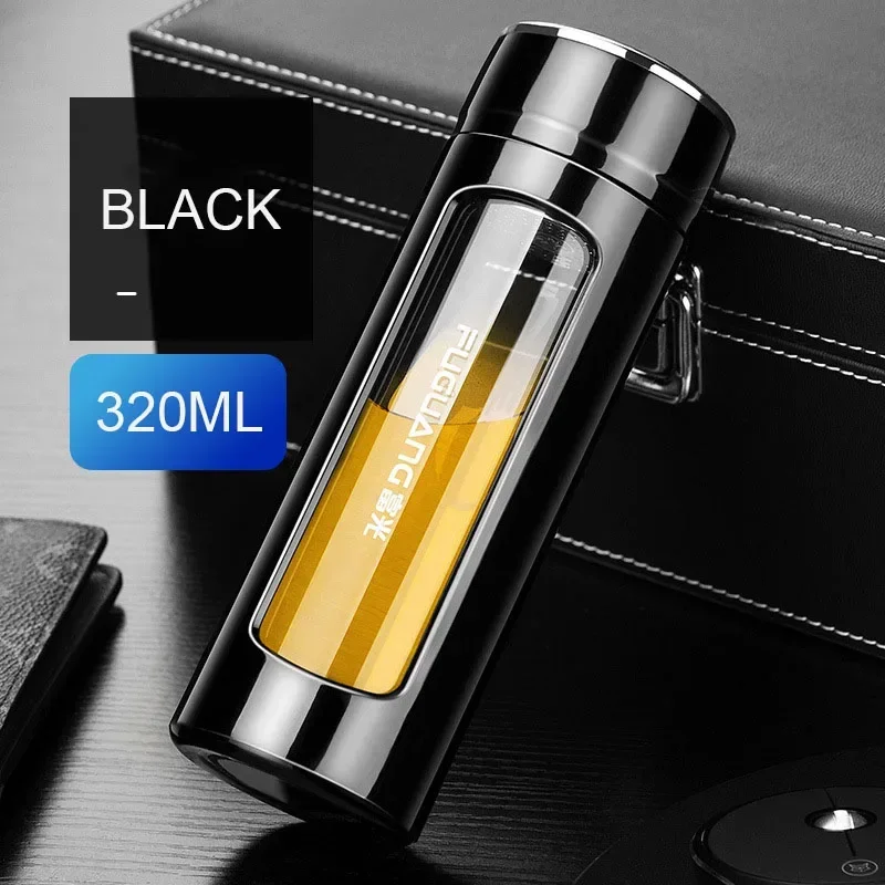 320ml Water Bottle Protein Shaker Outdoor Travel Portable Leakproof Lemon Juice Glass Waterbottle Anti-scalding Hard