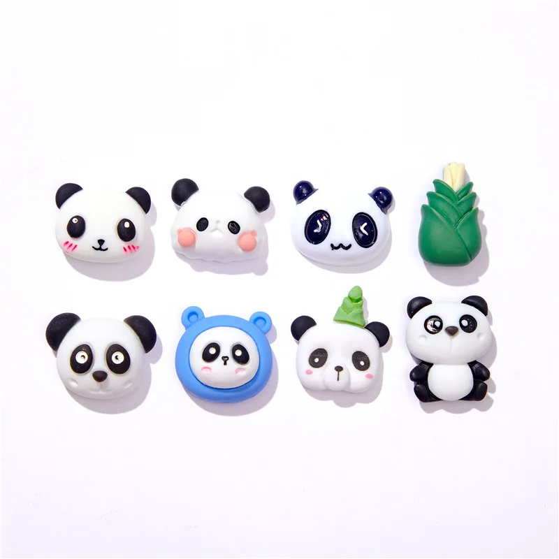 10pcs Kawaii Resin Cartoon Panda Series Flatback Cabochons Scrapbooking Materials DIY Jewelry Accessories Insumos Manualidades