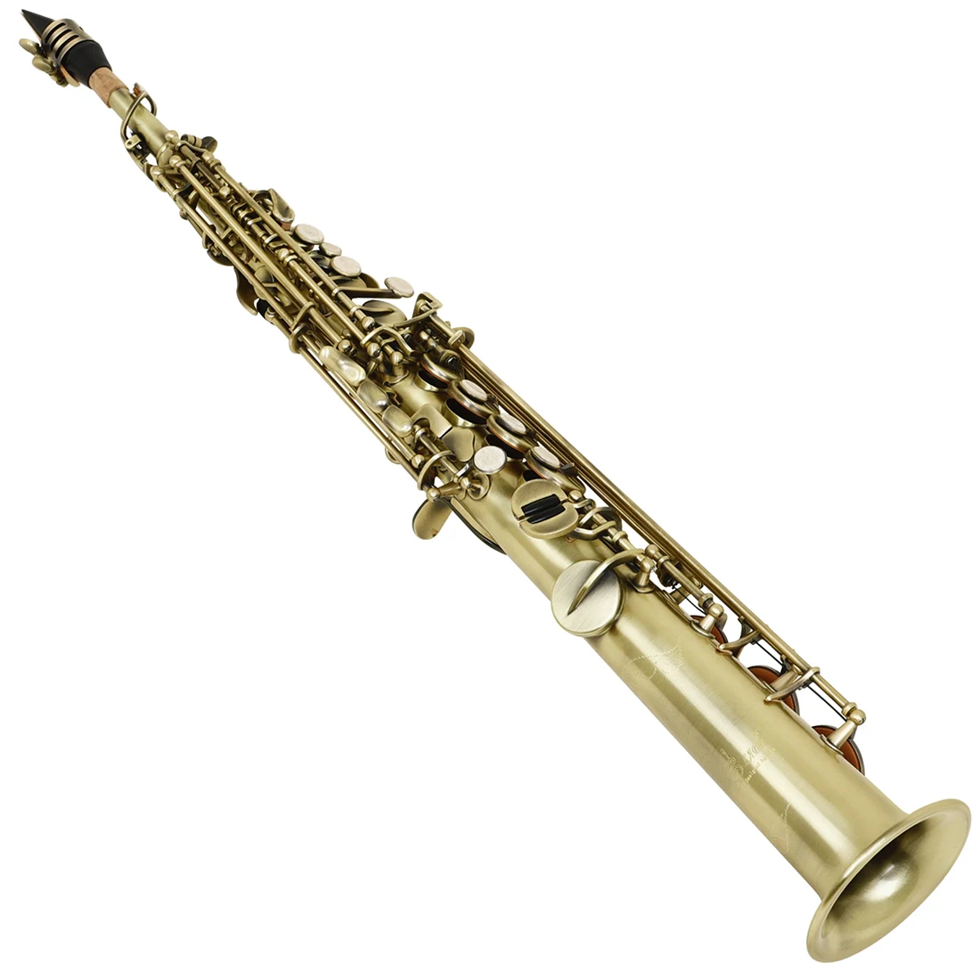 SLADE Soprano Saxophone Bb B-Flat Sax Vintage Bronze Copper Woodwind Musical Instrument Saxofone  With Case Reeds Gloves Parts