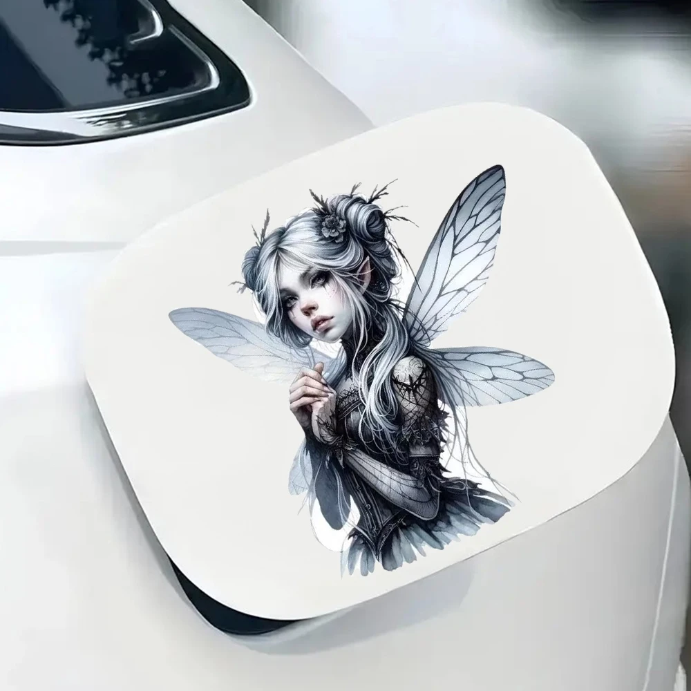 QT2560#Butterfly Fairy Pattern Used for Car Windows, Bumper, Laptops, Waterproof Exterior Car Accessories