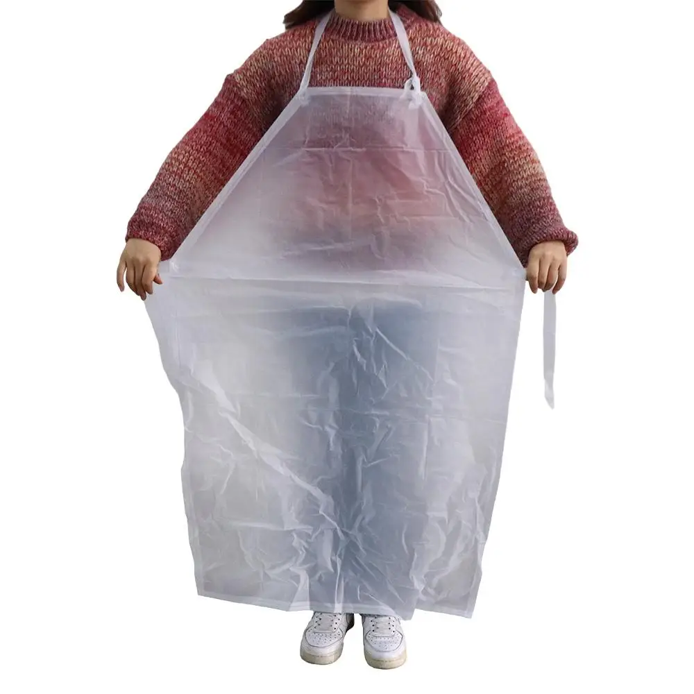 Adjustable PVC Apron Cooking Accessories Thicker Long Transparent Apron Anti-fouling Waterproof Apron Kitchen