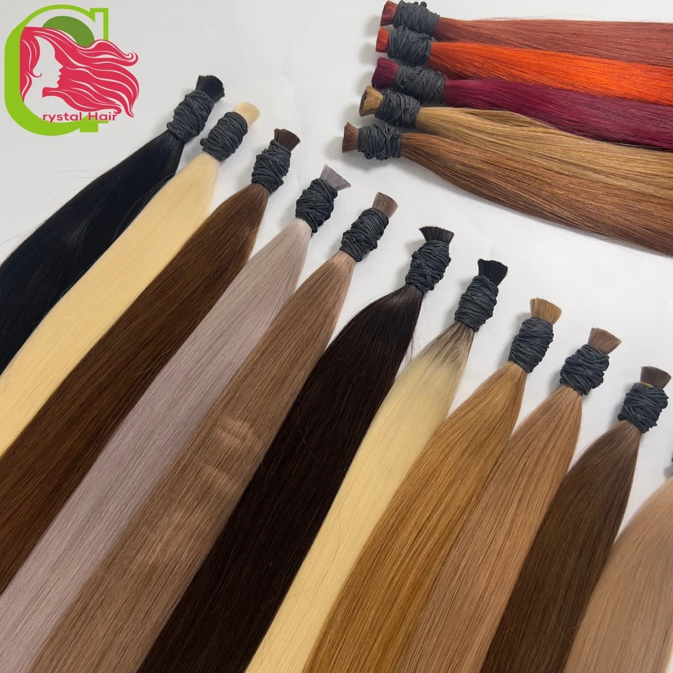 Cabello Humano Virgen Real 100% Sin Weft, Extensiones a Granel, Negro y Rubio 613, Cabello a Granel 12A para Tejer y Trenzar, Sin Procesar 4