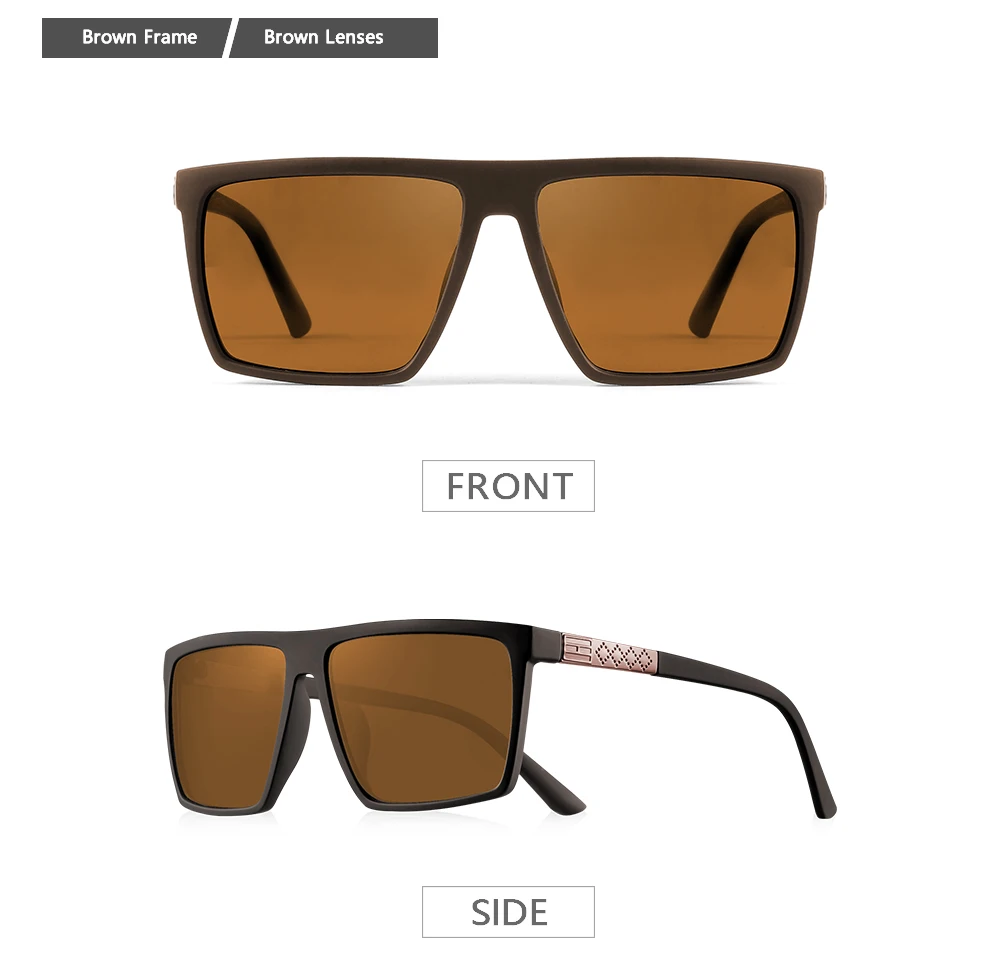 CRIXALIS Classics Quadratische Polarisierte Sonnenbrille Männer Anti-glare Outdoor Fahren Sonnenbrille Männliche Mode Strand Shades UV Schutz – Detail 8