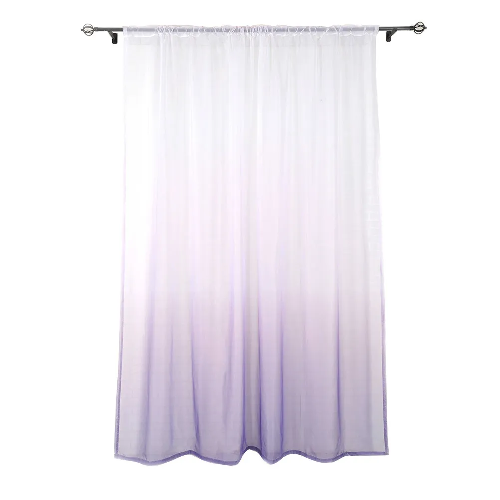 Purple Gradient Window Curtain Door Scarf Drapes Valance for Room Privacy Light Filtering Window Decor