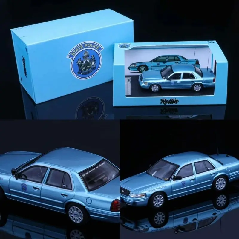 ローリン-1-64-msp-メインイン州警察フォード-cv-ダイキャストカーモデル-合金シミュレーションコレクション-おもちゃ-男の子向けギフト-ペティーヤー