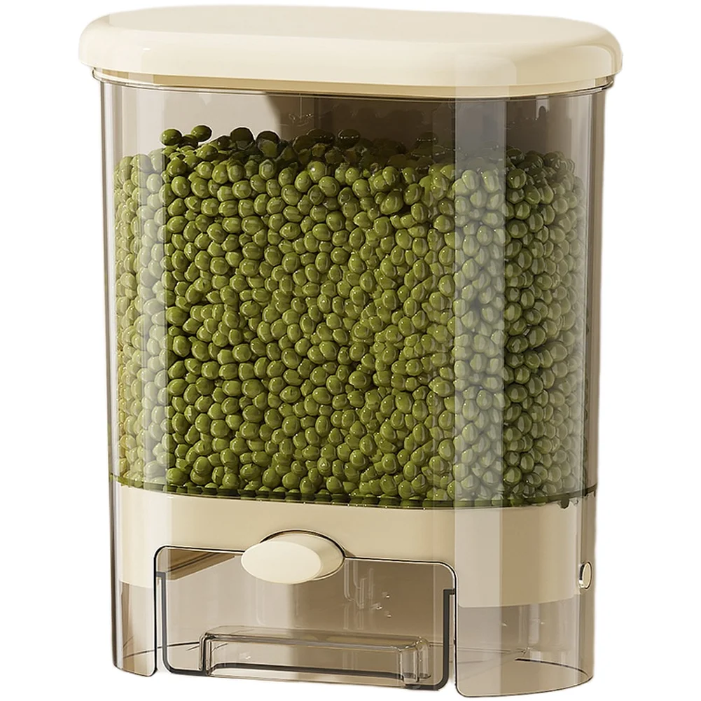 

Контейнер для хранения круп и зерна, настенный, герметичный, пищевой, большой емкости, для кухни, с механизмом выдавливания.