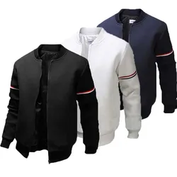 Men's Lightweight Jackets Mens Bomber Jackets Spring Fall Full-Zip Polar Fleece Jacket Casual Outwear Running Sportwear Coat